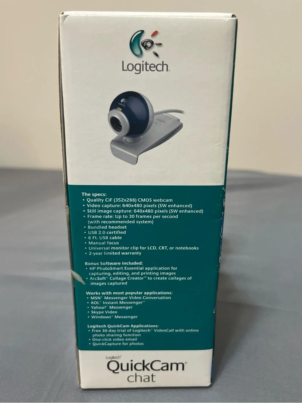 Logitech QuickCam Chat Webcam 961462-0403 New Sealed Vintage USB 2.0 w/ Headset
